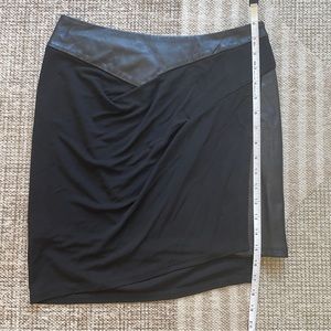 The Kooples never been worn black leather and knit mini skirt.